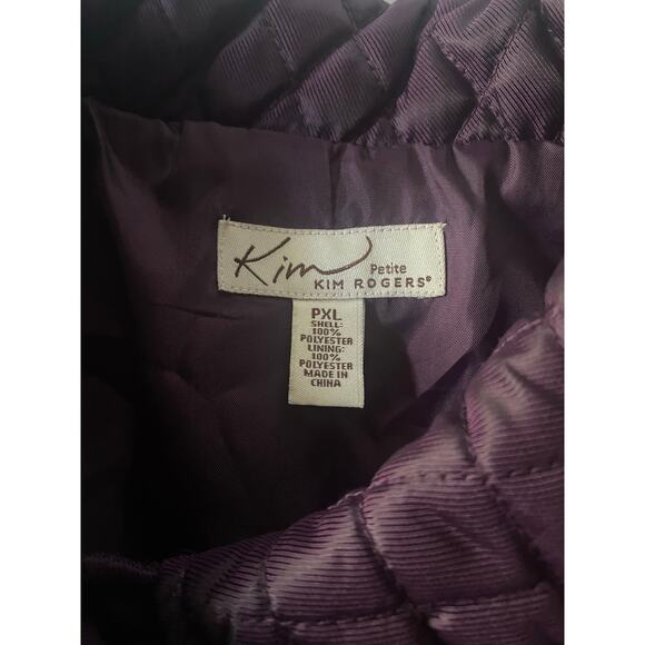 Kim Rogers Petite PXL Quilted Plum Jacket Women’s Coat Purple Polyester - Picture 2 of 8